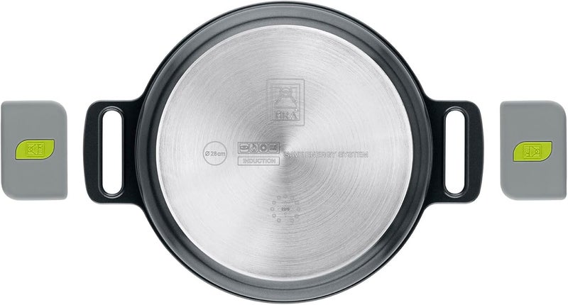 BRA COOKWARE Life Ceramic Nonstick Sauté Pan w/Glass Lid | 12.6 Inch 4.79 Quart Recycled Aluminum Deep Pan | Dual-Handle Braiser | Ceramic Non-Stick Coating | PFOA Free | All Cooktops & Oven Safe - Image 2